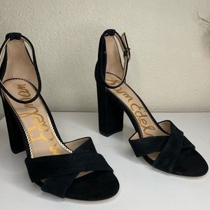 Sam Edelman, black suede heels , size 10